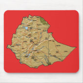 Ethiopia Map Mousepad Muismat (Voorkant)