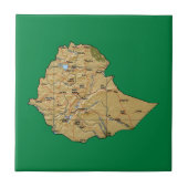 Ethiopia Map Tile Tegeltje (Voorkant)