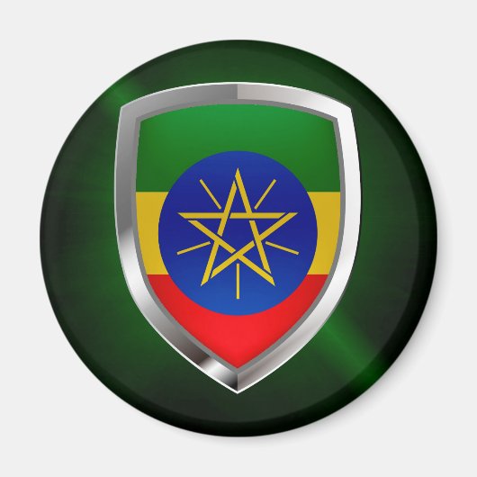 Ethiopia Mettalic Emblem Magneet (Voorkant)