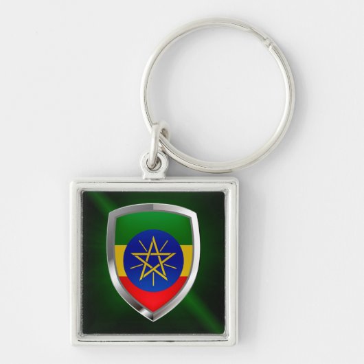 Ethiopia Mettalic Emblem Sleutelhanger (Voorkant)