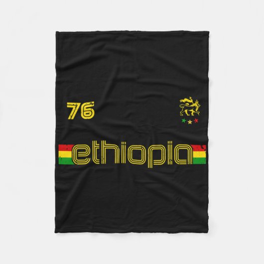 Ethiopia -reggae Rastafari Jamaica Footll Soccer S Fleece Deken (Voorkant)