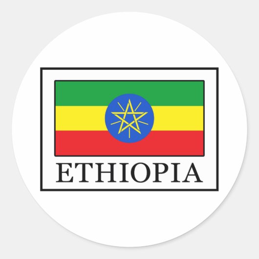 Ethiopia Ronde Sticker (Voorkant)