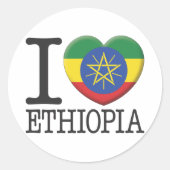 Ethiopia Ronde Sticker (Voorkant)