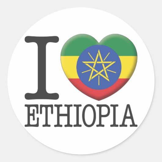 Ethiopia Ronde Sticker (Voorkant)