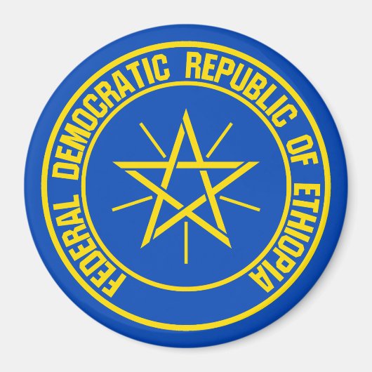 Ethiopia Round Emblem Magneet (Voorkant)