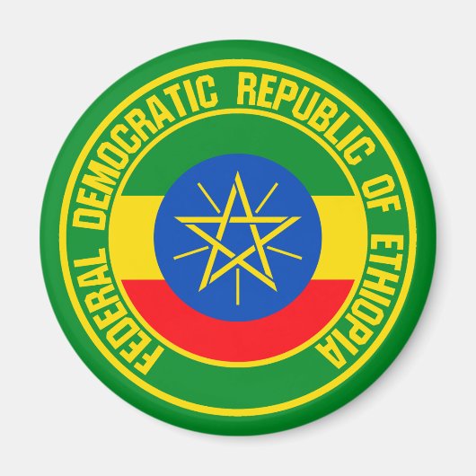 Ethiopia Round Emblem Magneet (Voorkant)