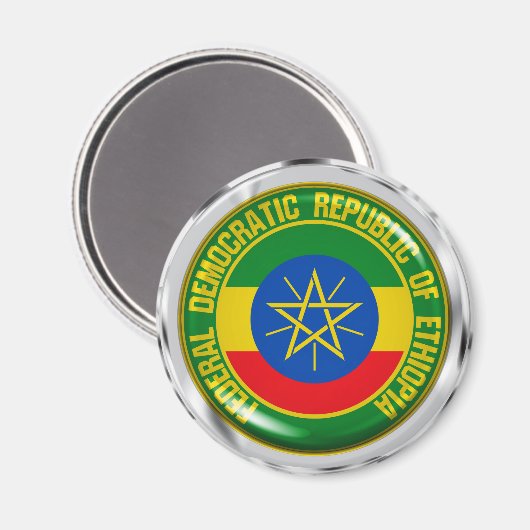 Ethiopia Round Emblem Magneet (Voorkant / Achterkant)