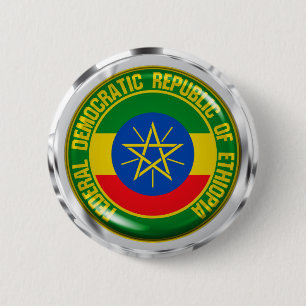 Ethiopia Round Emblem Ronde Button 5,7 Cm