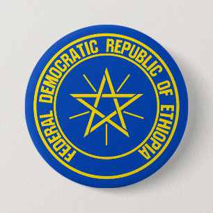 Ethiopia Round Emblem Ronde Button 7,6 Cm