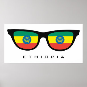 Ethiopia Shades aangepaste tekst en kleuren-poster Poster