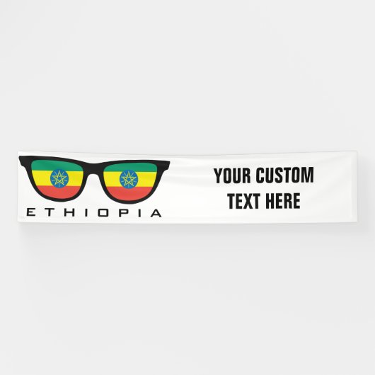 Ethiopia Shades aangepaste tekst en kleurenbanner Spandoek (Horizontaal)