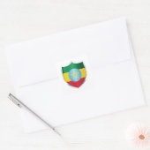 Ethiopia Silver Shield Flag Vierkante Sticker (Envelop)