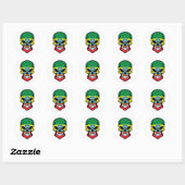 Ethiopia Smiling Skull Flag Ronde Sticker (Vel)