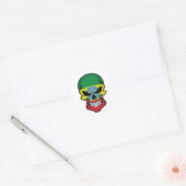 Ethiopia Smiling Skull Flag Ronde Sticker (Envelop)