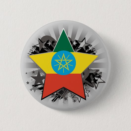 Ethiopia Star Ronde Button 5,7 Cm (Voorkant)
