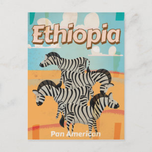 Ethiopia Vintage Travel Poster Briefkaart
