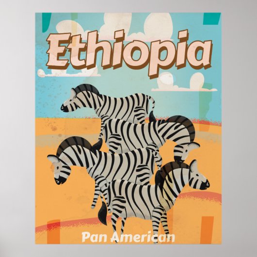 Ethiopia Vintage Travel Poster. Poster (Voorkant)