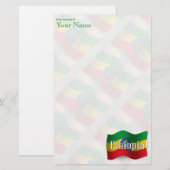 Ethiopia Waving Flag Briefpapier (Voorkant / Achterkant)