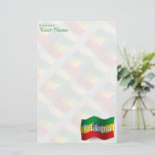 Ethiopia Waving Flag Briefpapier (Staand voorkant)