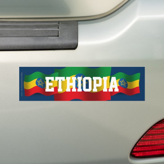 Ethiopia Waving Flag Bumpersticker (Op auto)