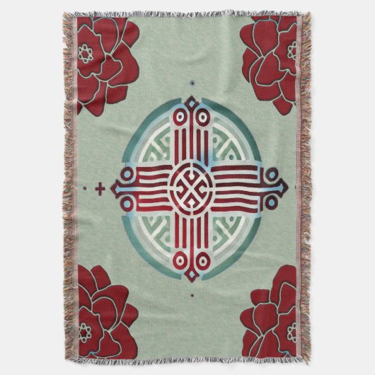 Ethiopian Cross Design Sierkussen Deken (Voorkant Verticaal)