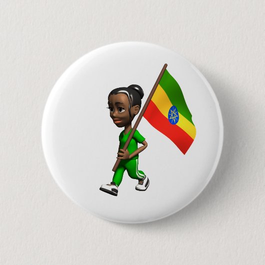 Ethiopian Girl Ronde Button 5,7 Cm (Voorkant)