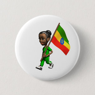 Ethiopian Girl Ronde Button 5,7 Cm