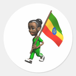 Ethiopian Girl Ronde Sticker