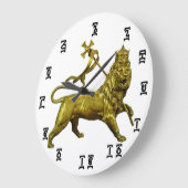 Ethiopian Gold Lion Time - Round (Large) Clock Grote Klok (Hoek)