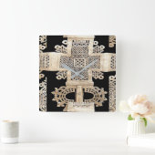 Ethiopian Motif Vierkante Klok (Huis)