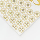 Ethiopian Orthodox Cross Pattern Gold on white Fleece Deken (Hoek)