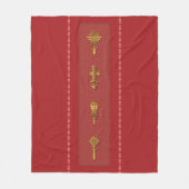 Ethiopian Orthodox Crosses – Gold on Red Fleece Deken (Voorkant)