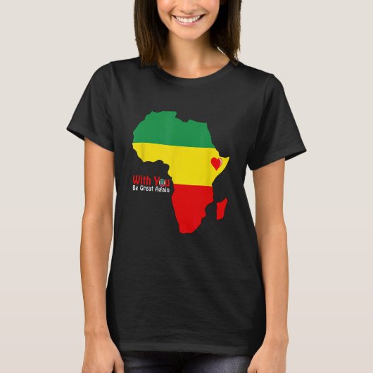 Ethiopian Pride Tshirt Dr. Abiy Ahmed Stand with E (Voorkant)