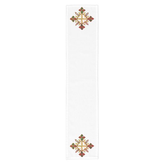Ethiopian Rootz Meskel Cross Table Runner Korte Tafelloper (Voorkant)
