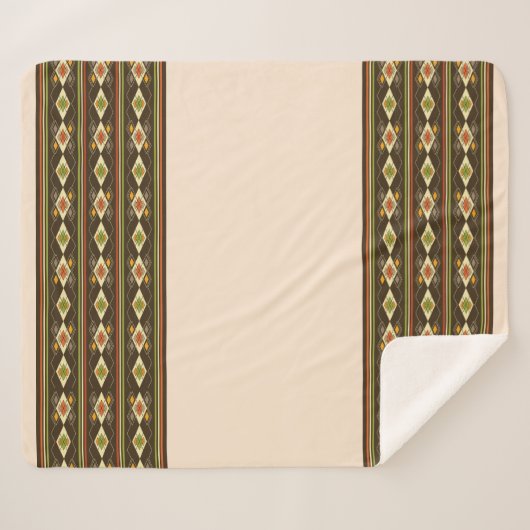 Ethiopian Tebeb Pattern Sherpa Deken (Voorkant (horizontaal))