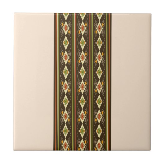 Ethiopian Tebeb Pattern Tegeltje (Voorkant)