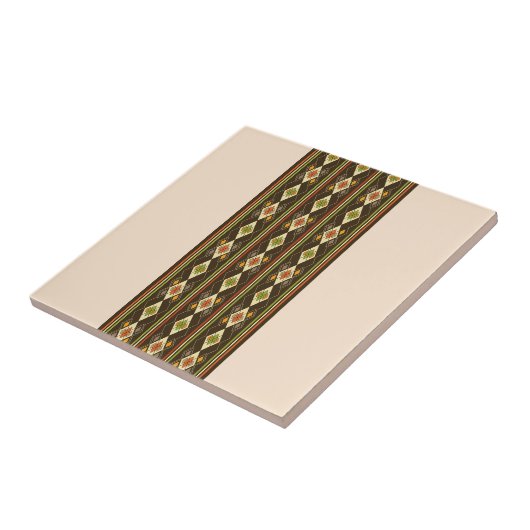 Ethiopian Tebeb Pattern Tegeltje (Zijkant)