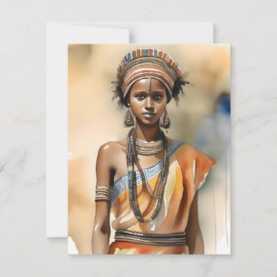 Ethiopian Woman E Feestdagenkaart