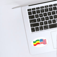 Ethiopië - Amerikaanse rechthoekige Sticker