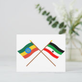 Ethiopië en Gambella Crossed Flags Briefkaart (Staand voorkant)