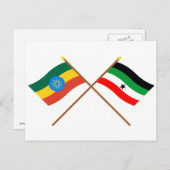 Ethiopië en Gambella Crossed Flags Briefkaart (Voorkant / Achterkant)
