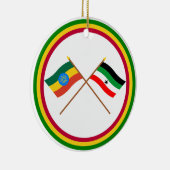 Ethiopië en Gambella Crossed Flags Keramisch Ornament (Rechts)
