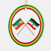 Ethiopië en Gambella Crossed Flags Keramisch Ornament (Links)
