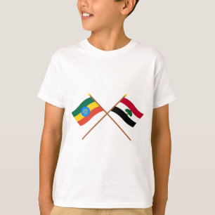 Ethiopië en Oromia Crossed Flags T-shirt