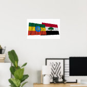 Ethiopië en Oromia Waving Flags Poster (Thuiskantoor)