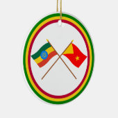 Ethiopië en Tigray Crossed Flags Keramisch Ornament (Rechts)