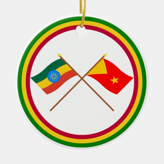 Ethiopië en Tigray Crossed Flags Keramisch Ornament (Voorkant)