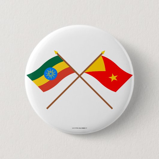 Ethiopië en Tigray Crossed Flags Ronde Button 5,7 Cm (Voorkant)
