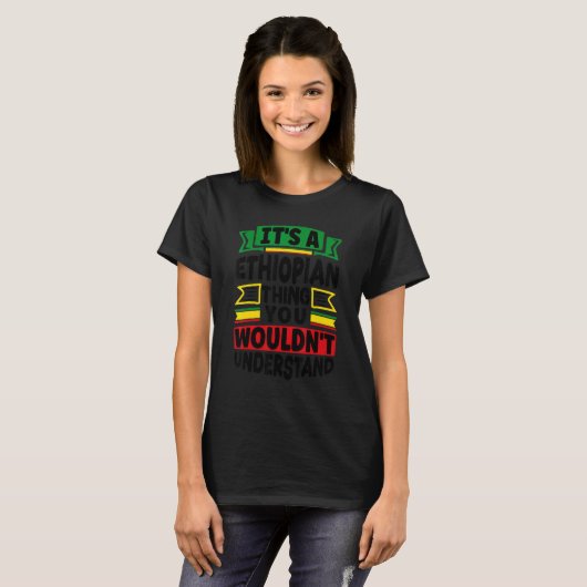 Ethiopië Ethiopië - vlag is een Ethiopische T T-shirt (Voorkant volledig)