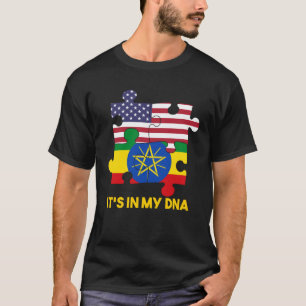 Ethiopië Ethiopiërs Afrika Vlag Trots DNA Amerikaa T-shirt